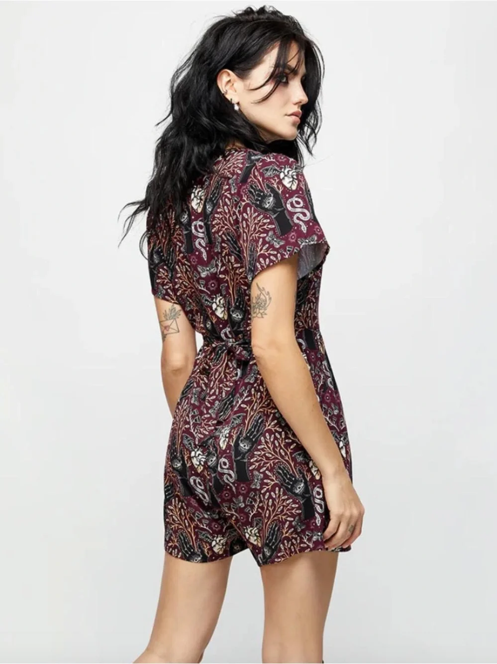 Disturbia | Hemlock Button Up V Neck Playsuit